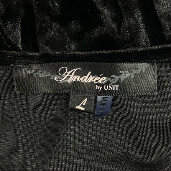 ANDREE BY UNIT Crushed Velvet Floral Embroidery Caftan Top Boho Stevie Nicks - Picture 10 of 12